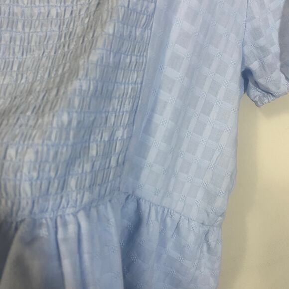 SO NWT Light Blue Ruffle Tiered Eyelet Blouse Milkmaid Flutter Top Sz KL Juniors - Picture 9 of 12